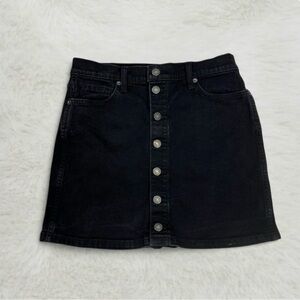 Arizona Jean Co. Black Denim Button-Front Mini Skirt Juniors Size 5